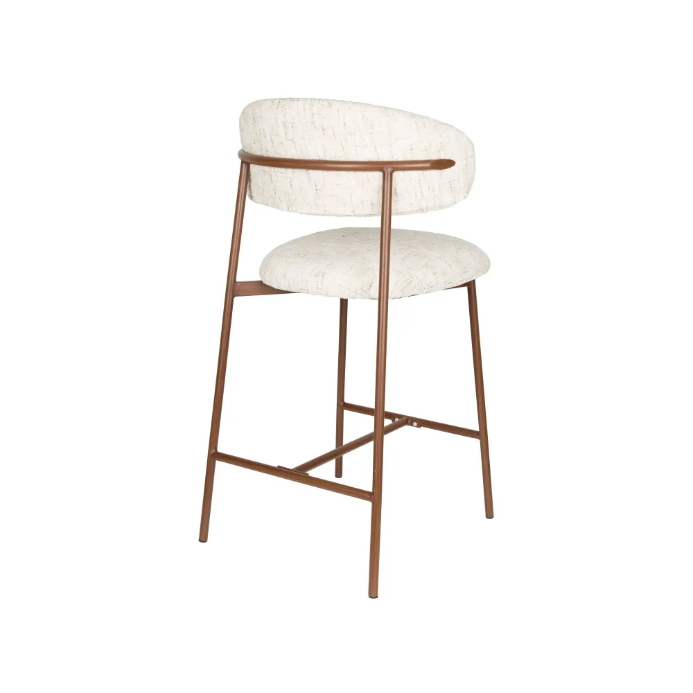 Housecraft Living Claes Barkrukken rugleuning 65 cm Gebroken Wit - Set van 2