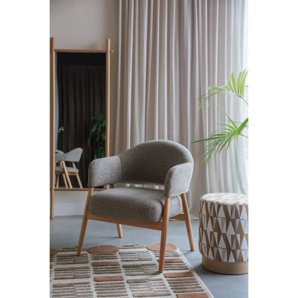 Housecraft Living Indy Fauteuil met armleuning Donker bruin/ donker Beige