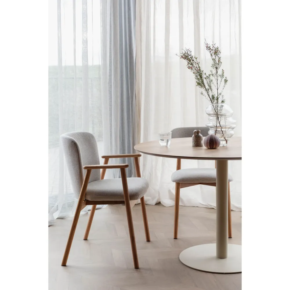 Housecraft Living Kenna Eetkamerstoelen Armleuning Beige - Set van 2
