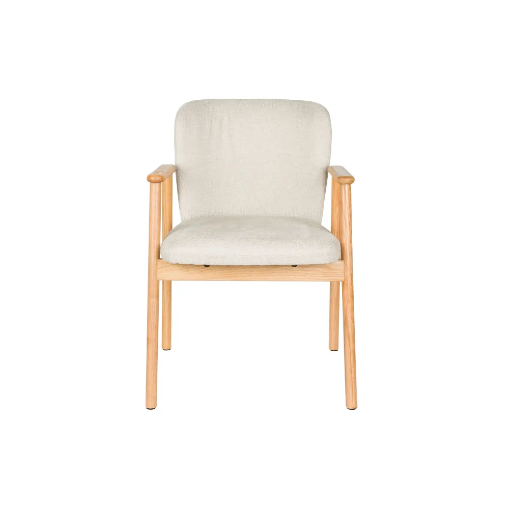 Housecraft Living Kenna Eetkamerstoelen Armleuning Beige - Set van 2
