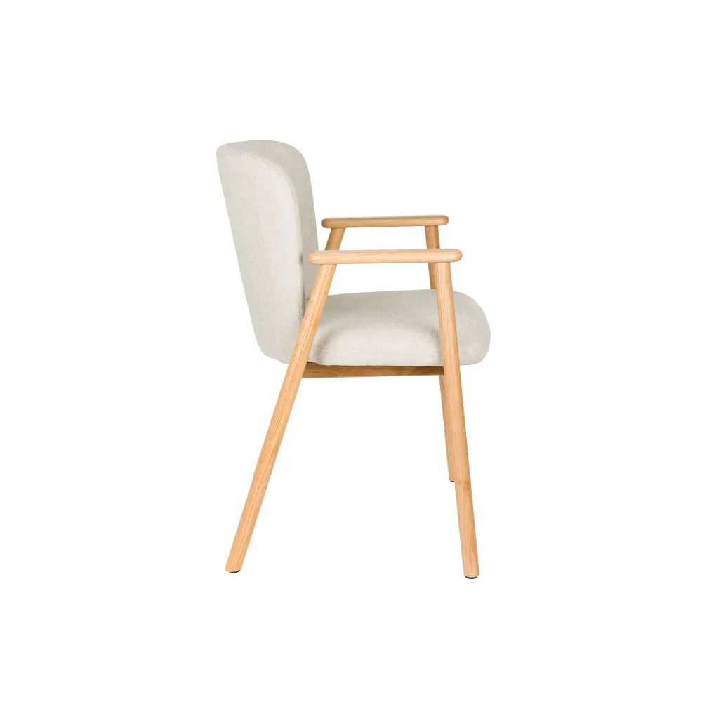 Housecraft Living Kenna Eetkamerstoelen Armleuning Beige - Set van 2