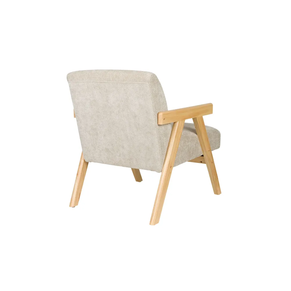 Housecraft Living Panadero Fauteuil met armleuning Hout Naturel/ Beige