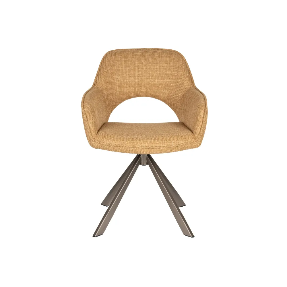 Housecraft Living Toye Eetkamerstoelen draaibaar Geel - Set van 2