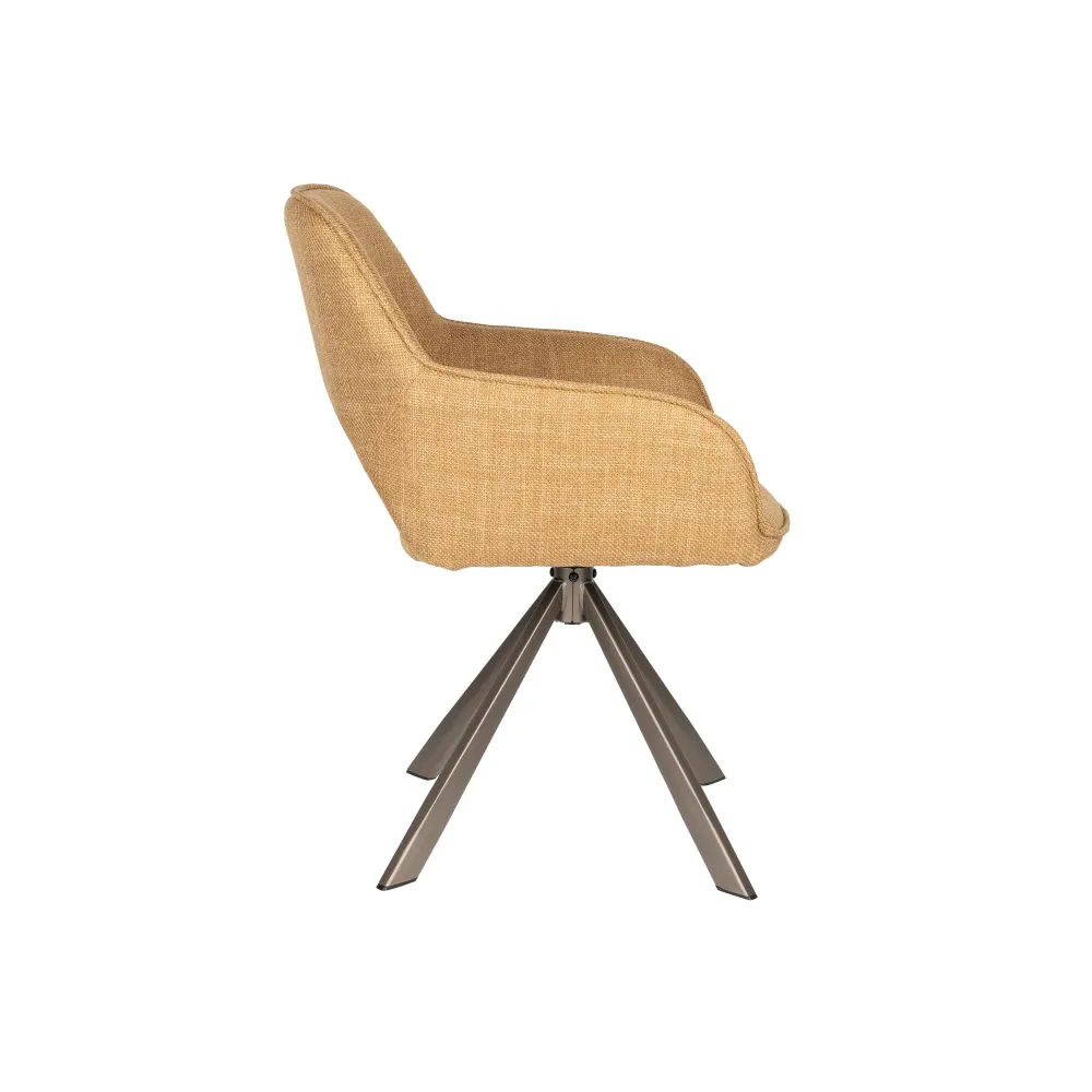 Housecraft Living Toye Eetkamerstoelen draaibaar Geel - Set van 2