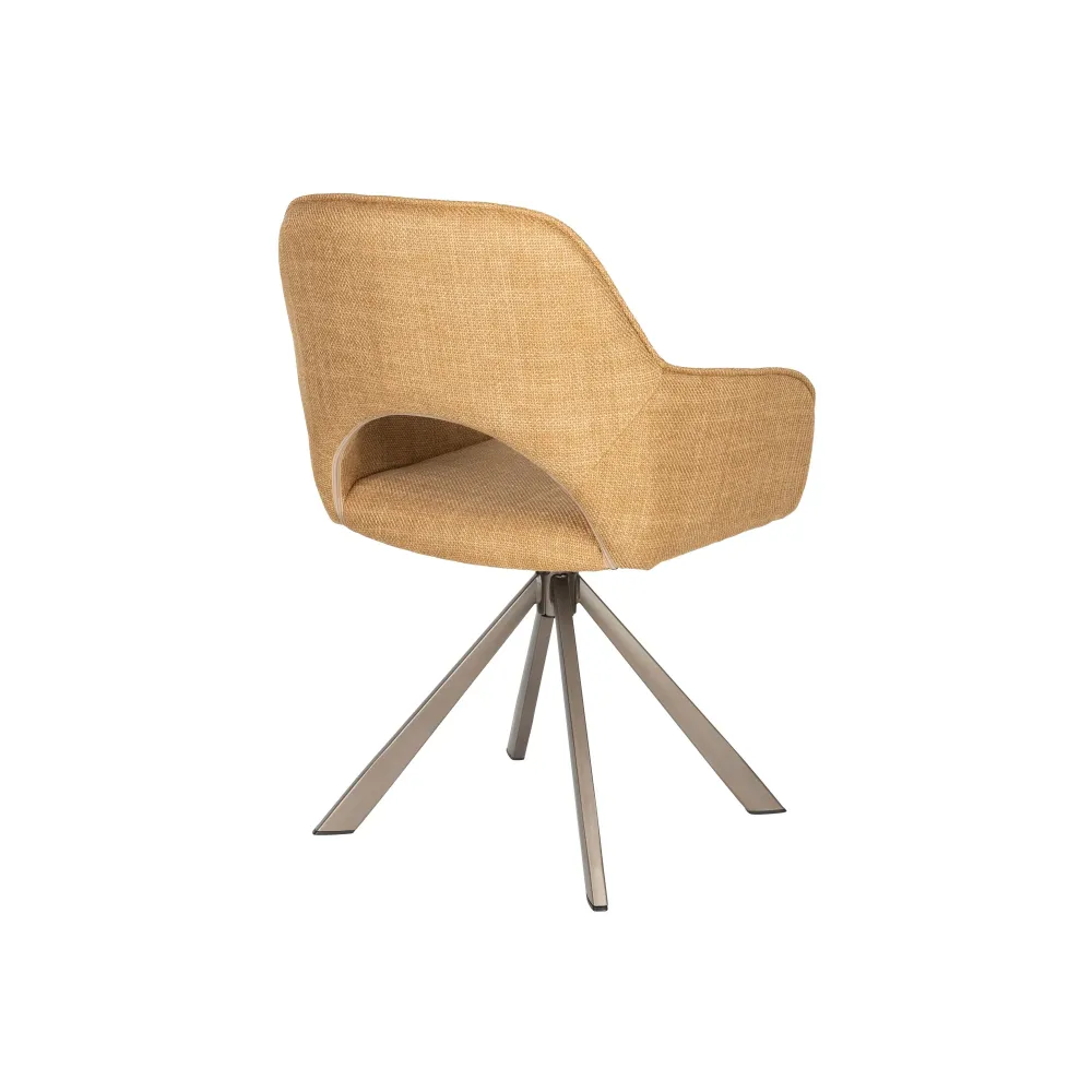 Housecraft Living Toye Eetkamerstoelen draaibaar Geel - Set van 2