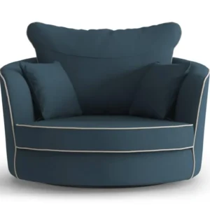Fauteuil Vendôme linnen draaibaar met contrast piping Interior Overstock T