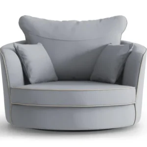 Fauteuil Vendôme linnen draaibaar met contrast piping Interior Overstock T