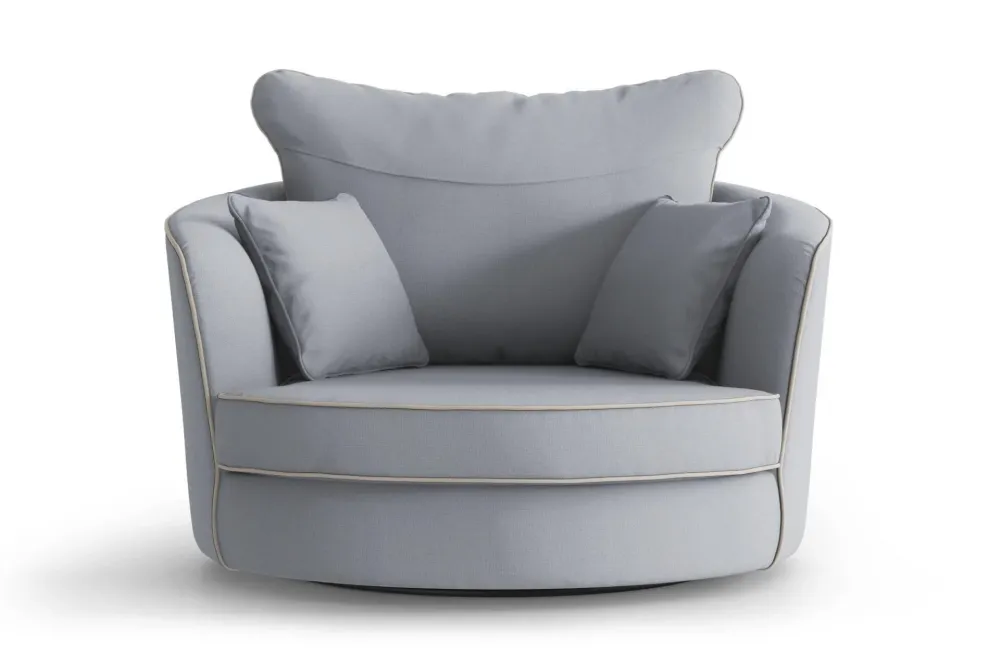 Fauteuil Vendôme linnen draaibaar met contrast piping Interior Overstock T