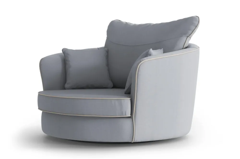 Fauteuil Vendôme linnen draaibaar met contrast piping Interior Overstock T