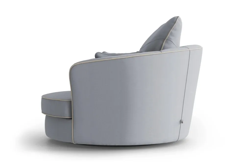 Fauteuil Vendôme linnen draaibaar met contrast piping Interior Overstock T