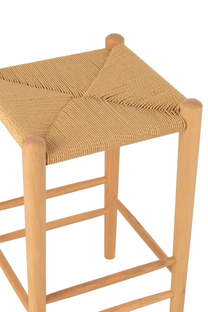 J-Line barkruk Orientaal - essenhout/touw - naturel
