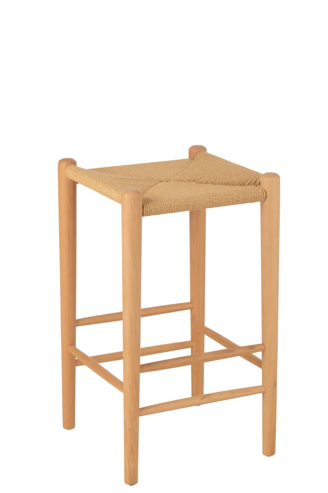 J-Line barkruk Orientaal - essenhout/touw - naturel