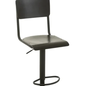 J-Line barstoel - hout/metaal - zwart - 2 stuks