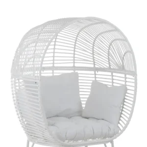 J-Line loungestoel Ovaal - staal - wit