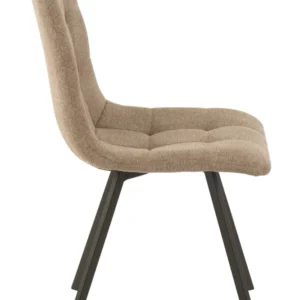 J-Line stoel Babette - textiel/metaal - beige - 2 stuks