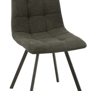 J-Line stoel Babette - textiel/metaal - donkergrijs - 2 stuks
