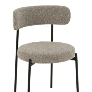 J-Line stoel Bouclé - multiplex/polyester - grijs/zwart