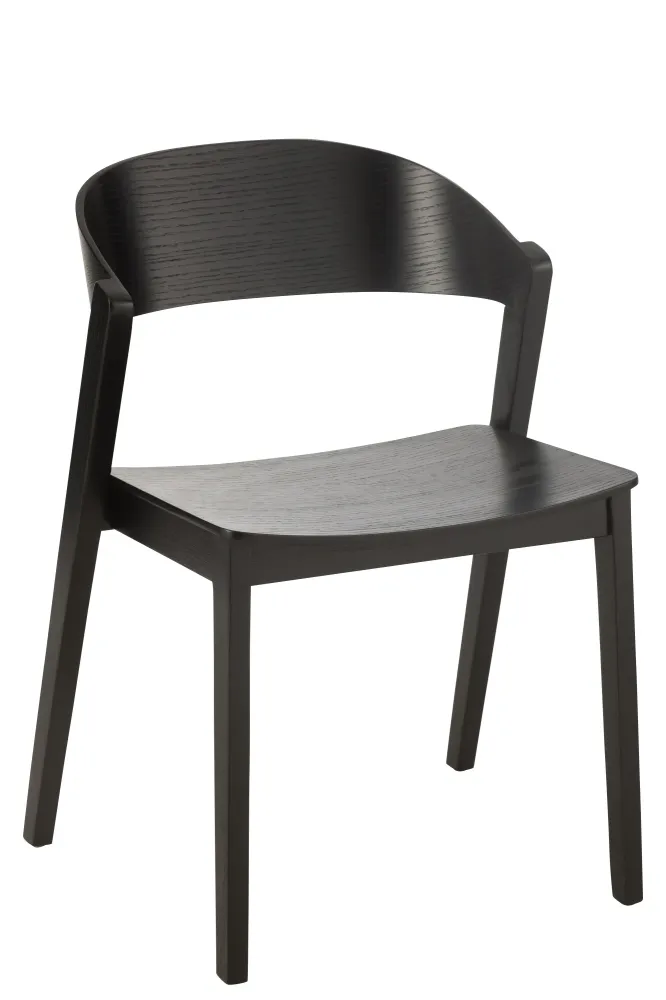J-Line stoel Laga - eikhout/multiplex - zwart