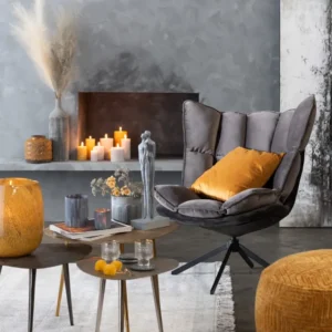 J-Line stoel Relax Kussen Op Frame - textiel/metaal - grijs