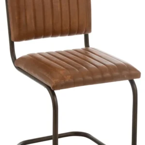 J-Line stoel Retro - leder - cognac - 2 stuks