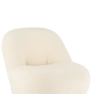 J-Line zetel Teddy Bouclé - velvet - wit