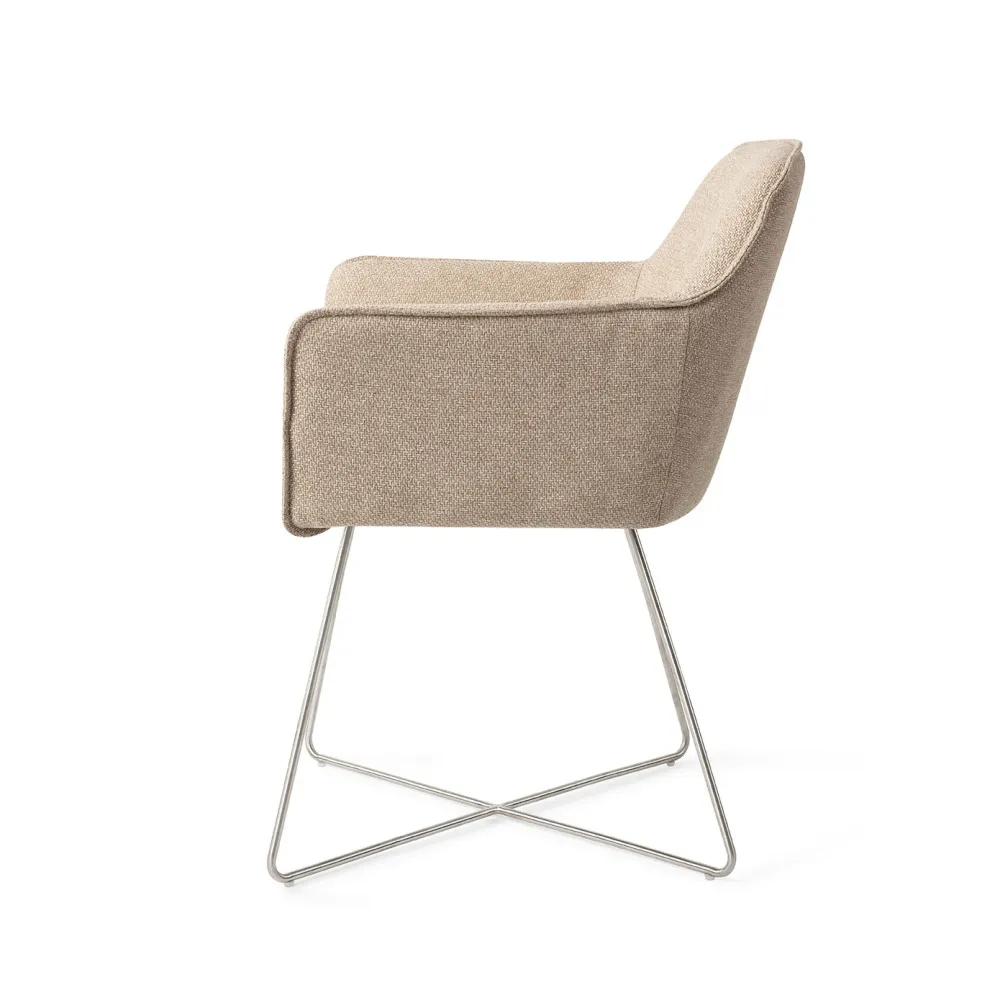 Jesper Home Hofu eetkamerstoel Wild Walnut cross steel