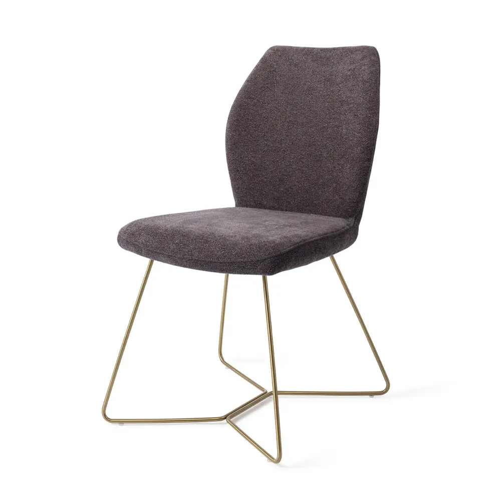 Jesper Home Ikata eetkamerstoel Almost Black beehive gold