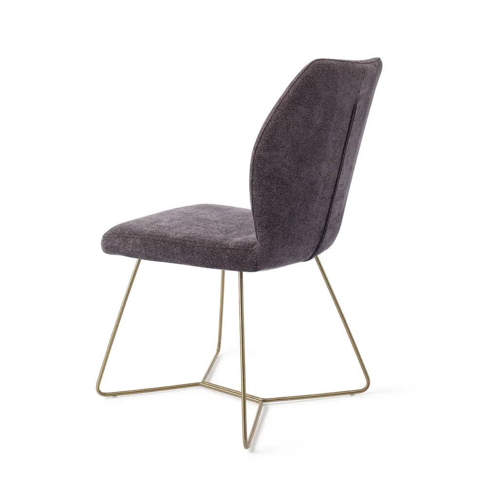 Jesper Home Ikata eetkamerstoel Almost Black beehive gold