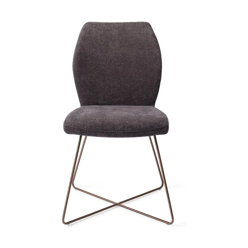 Jesper Home Ikata eetkamerstoel Almost Black cross rose