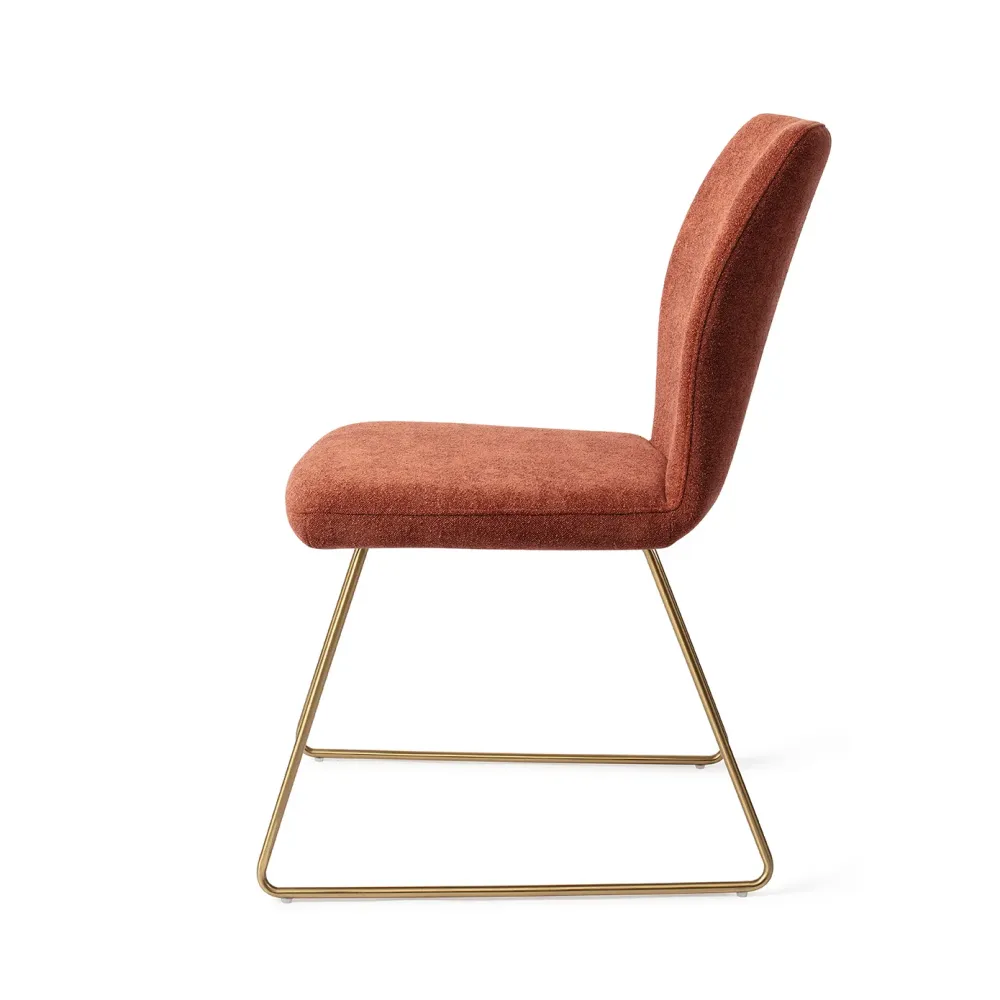Jesper Home Ikata eetkamerstoel Cosy Copper slide gold