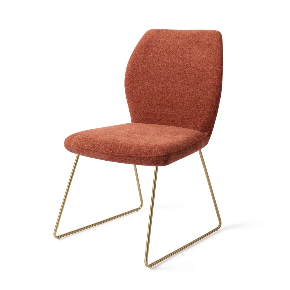 Jesper Home Ikata eetkamerstoel Cosy Copper slide gold