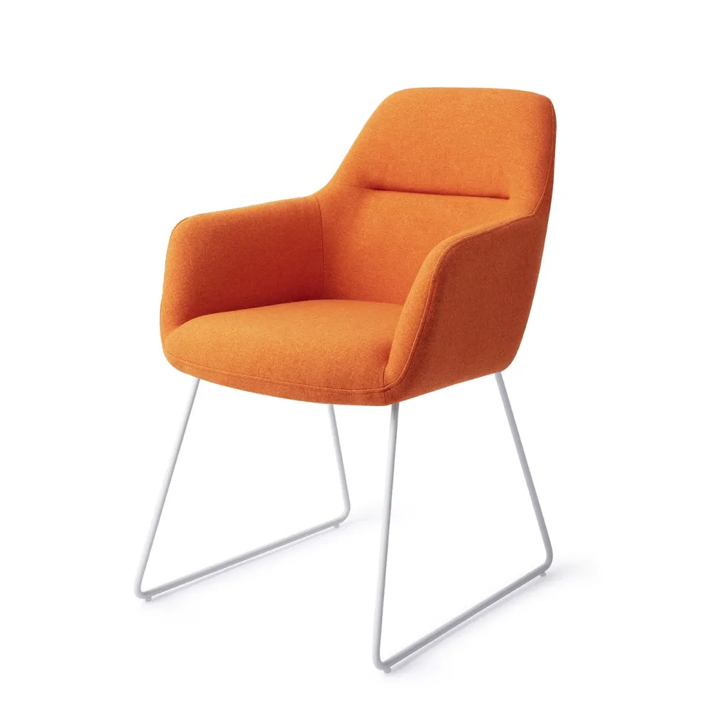 Jesper Home Kinko eetkamerstoel Tangerine slide white