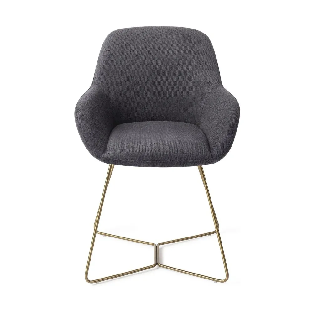 Jesper Home Kushi eetkamerstoel Black-Out beehive gold