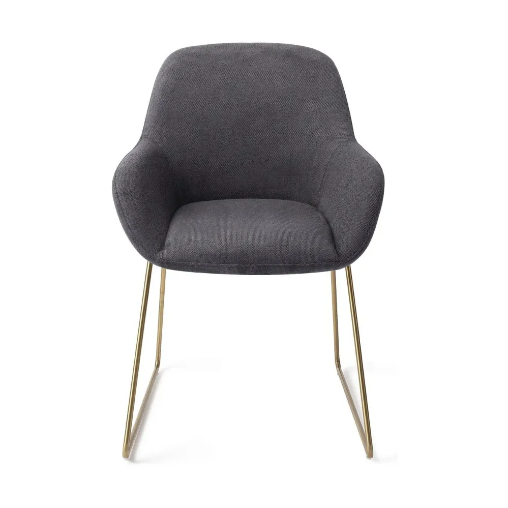 Jesper Home Kushi eetkamerstoel Black-Out slide gold