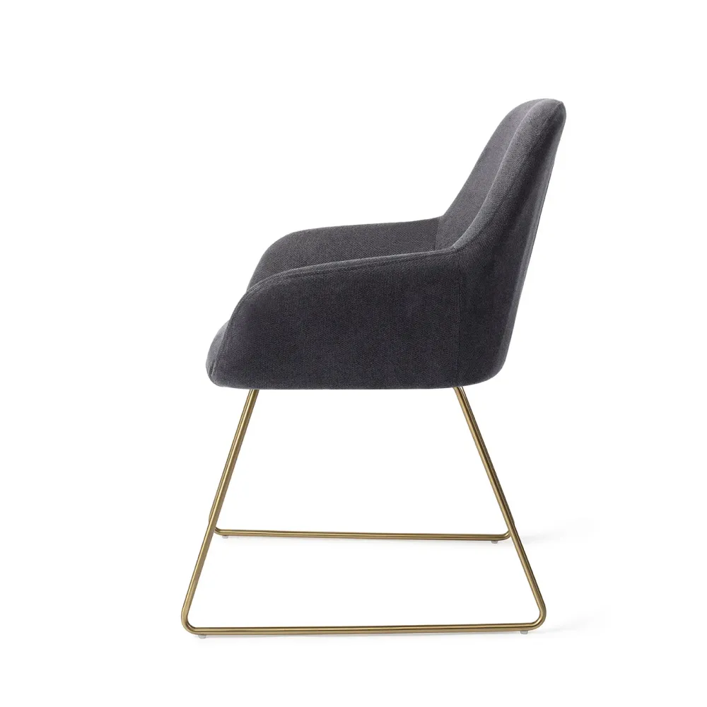 Jesper Home Kushi eetkamerstoel Black-Out slide gold