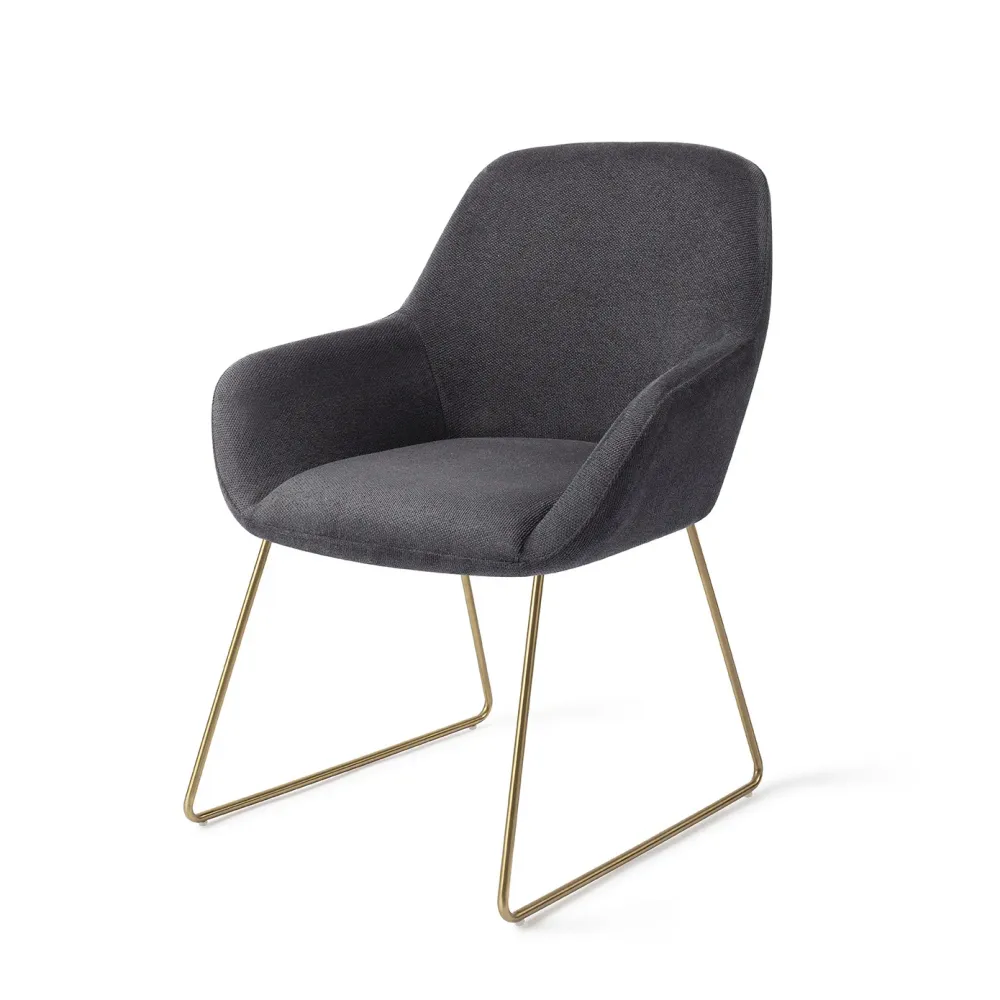 Jesper Home Kushi eetkamerstoel Black-Out slide gold
