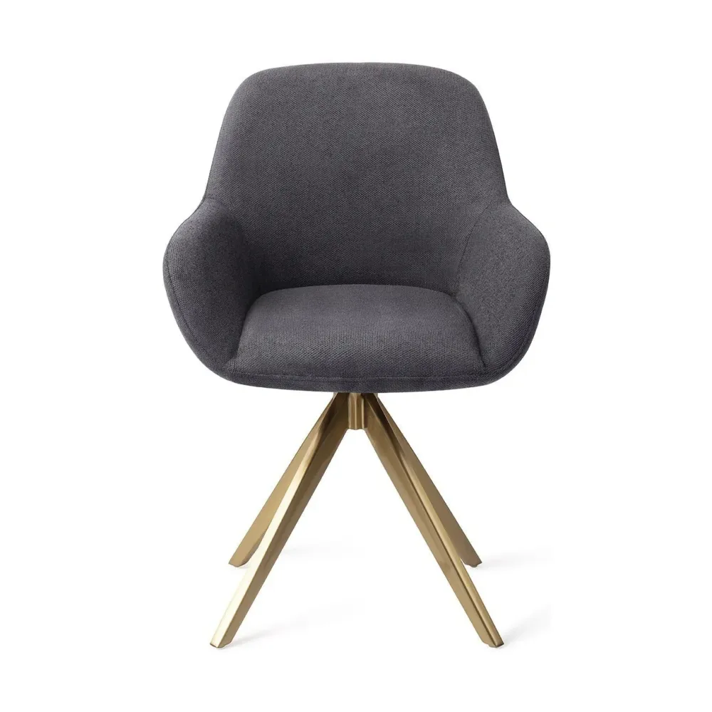 Jesper Home Kushi eetkamerstoel Black-Out turn gold