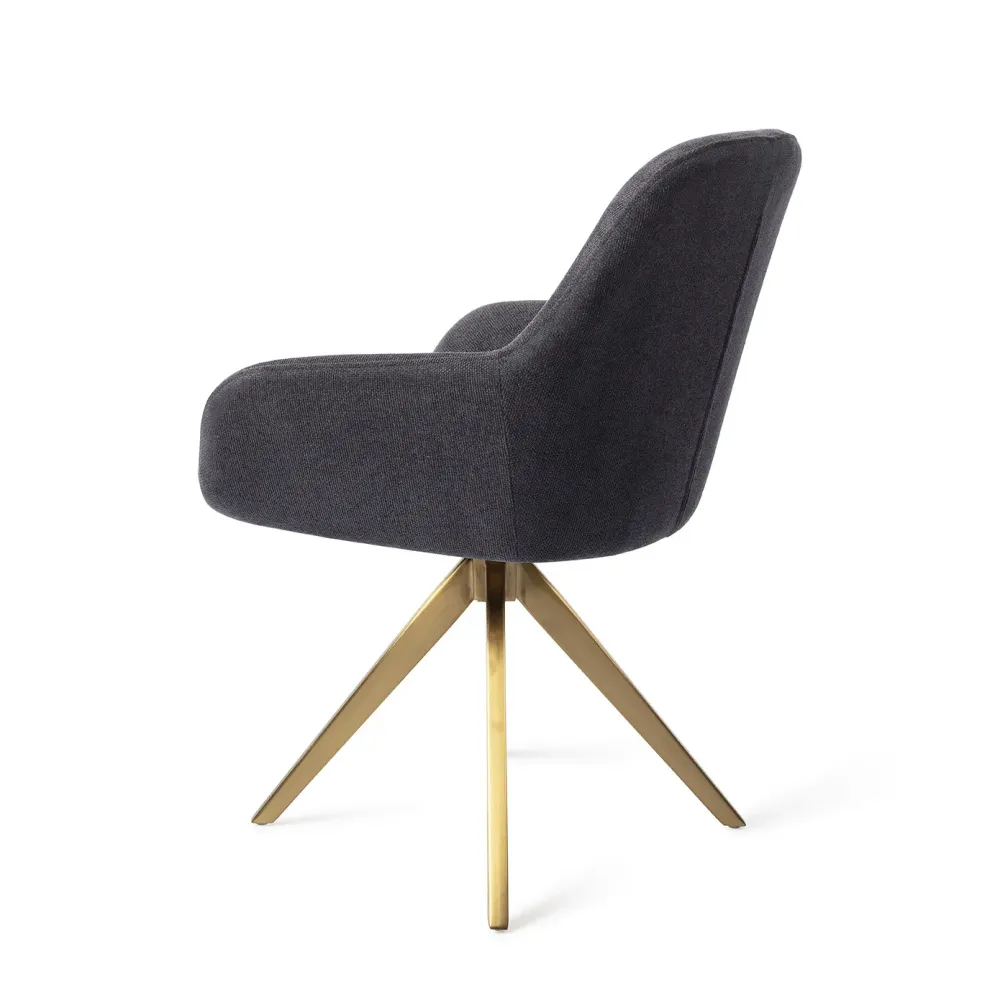 Jesper Home Kushi eetkamerstoel Black-Out turn gold