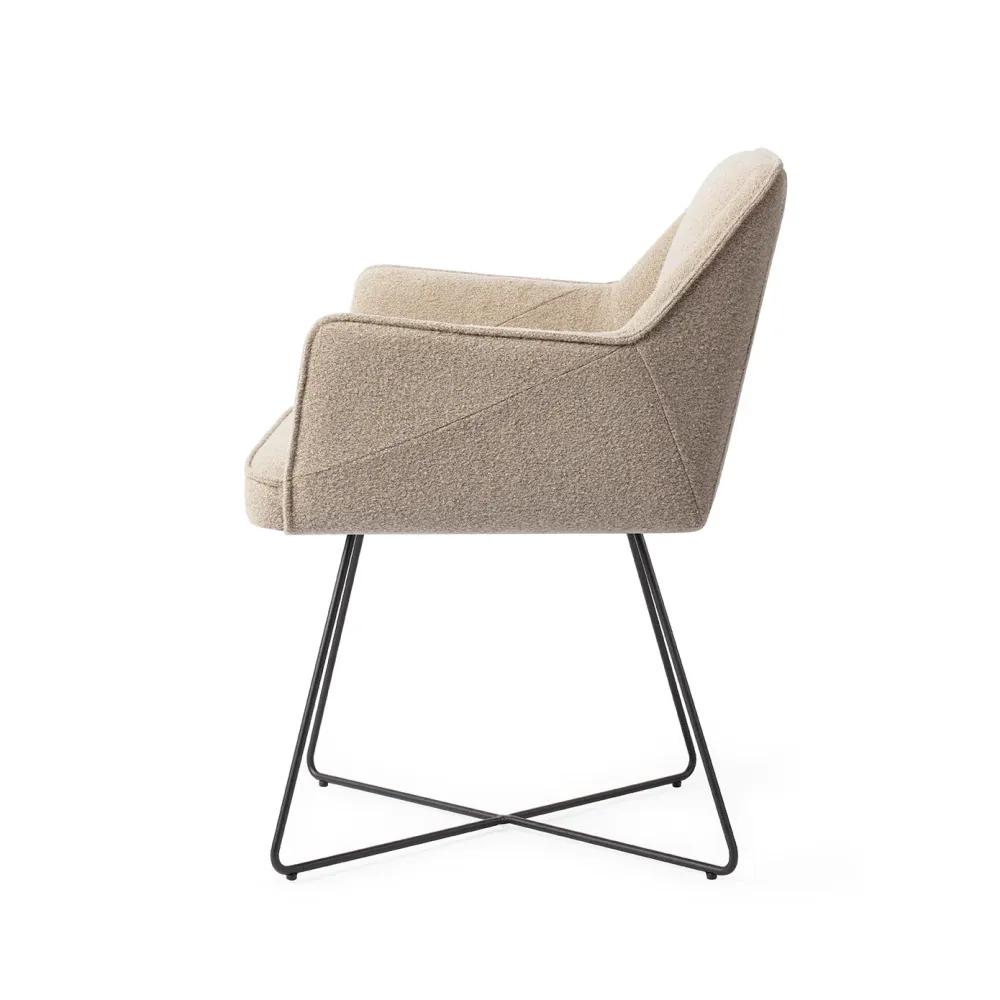 Jesper Home Tome eetkamerstoel Great Greige cross black