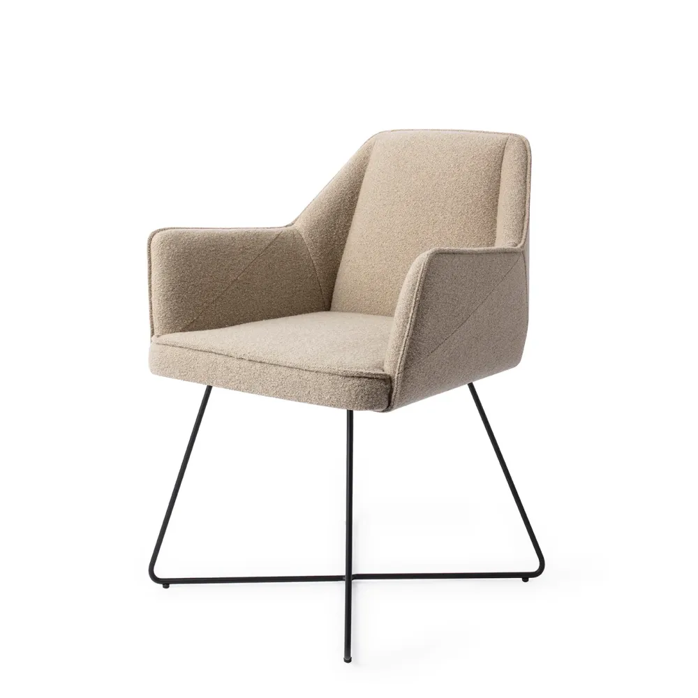 Jesper Home Tome eetkamerstoel Great Greige cross black