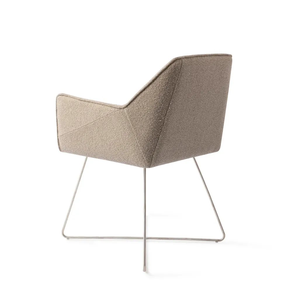 Jesper Home Tome eetkamerstoel Great Greige cross steel