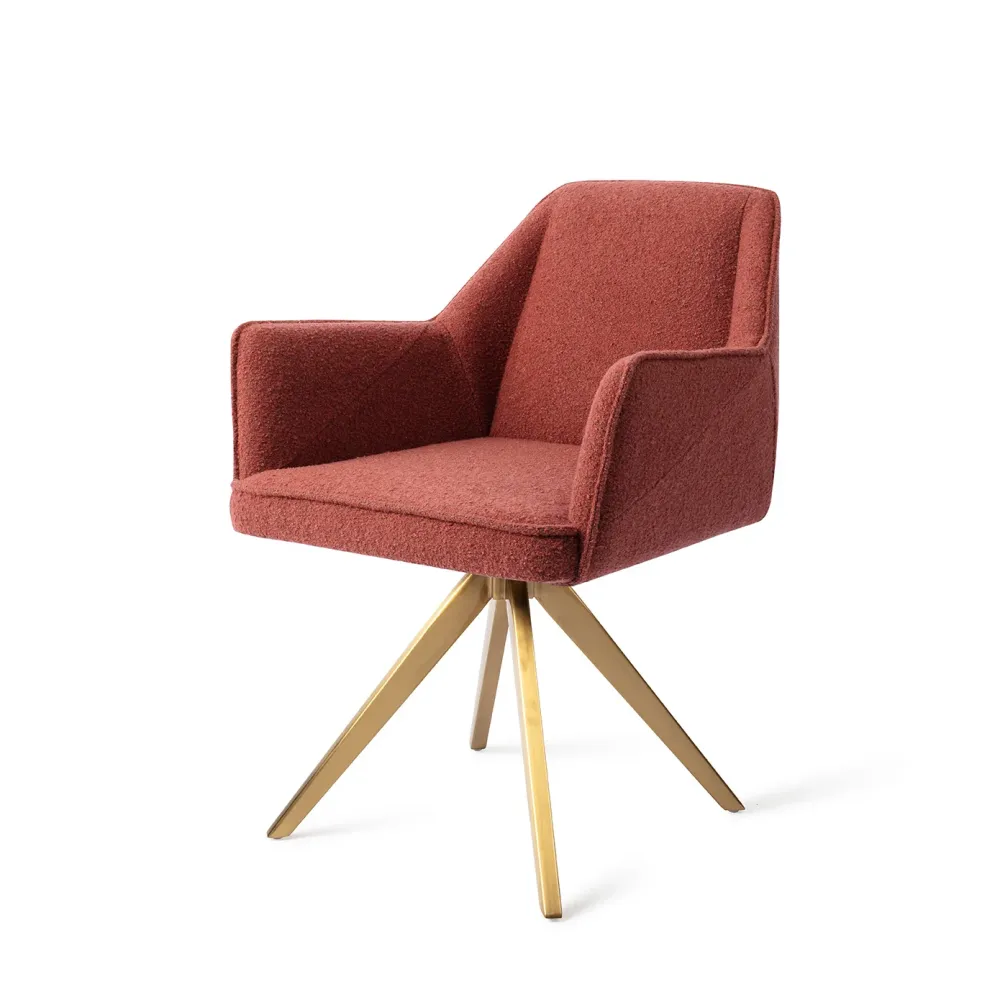 Jesper Home Tome eetkamerstoel Shabby Saffron turn gold