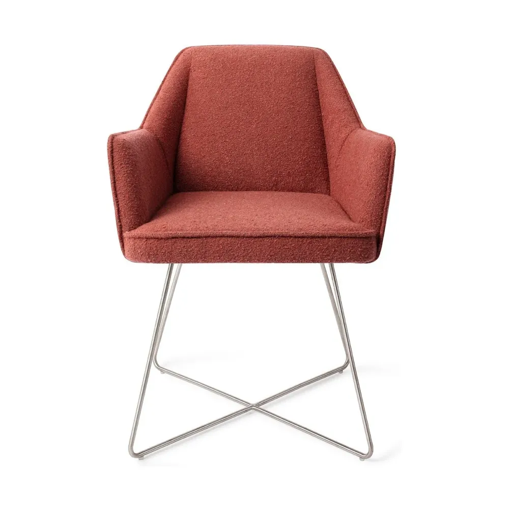 Jesper Home Tome eetkamerstoel Shabby Saffron cross steel