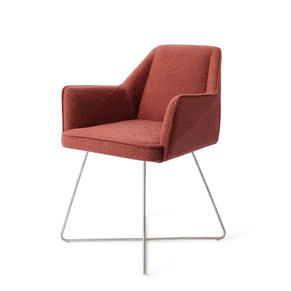 Jesper Home Tome eetkamerstoel Shabby Saffron cross steel