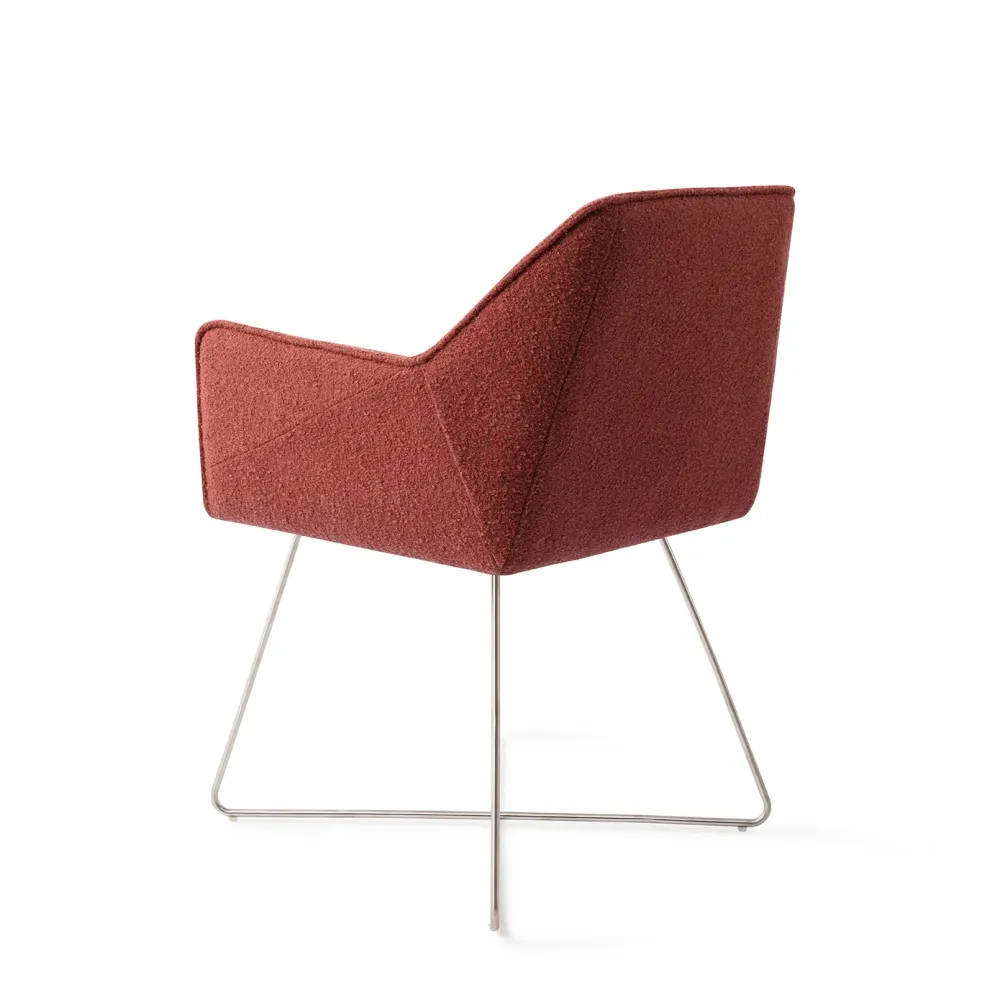 Jesper Home Tome eetkamerstoel Shabby Saffron cross steel