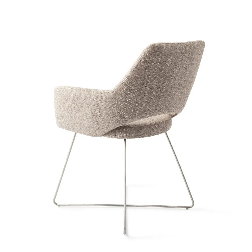 Jesper Home Yanai eetkamerstoel Biscuit Beach cross steel
