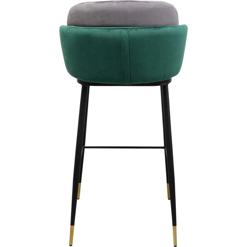 Kare Design Barkruk Hojas - fluweel - grijs en groen