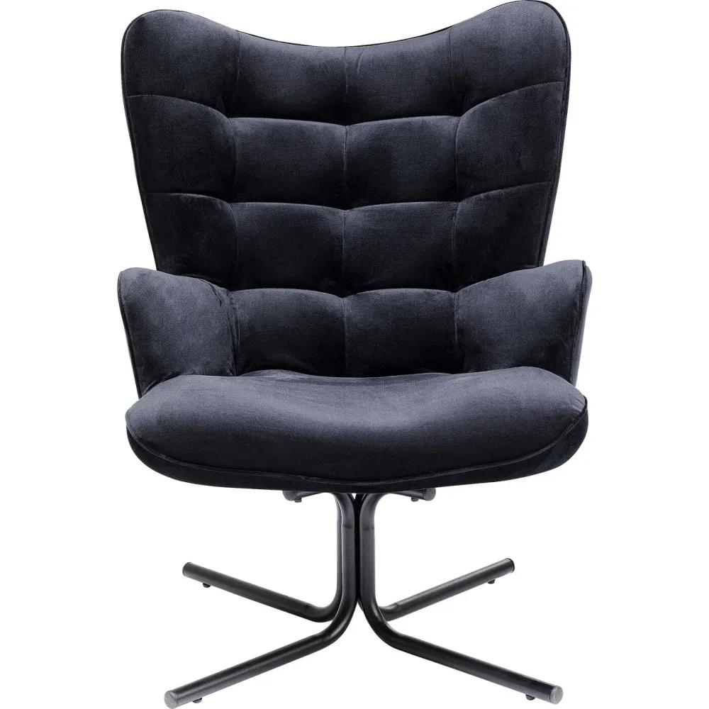 Kare Design Draaifauteuil Oscar fluweel zwart