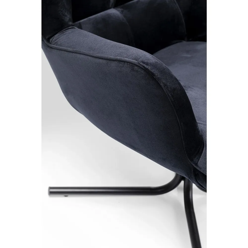 Kare Design Draaifauteuil Oscar fluweel zwart