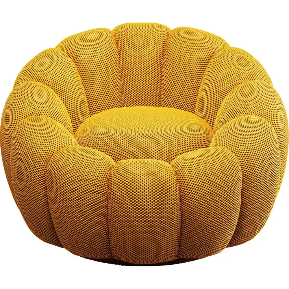 Kare Design Draaifauteuil Peppo Bloom geel